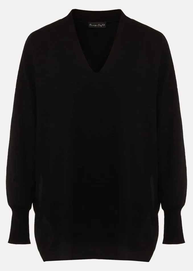 Women Phase Eight Knitwear Flora Black VNeck Fine Knit Top Black
