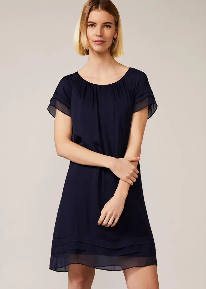 Women Phase Eight Knitwear Freesia Silk Dress Navy