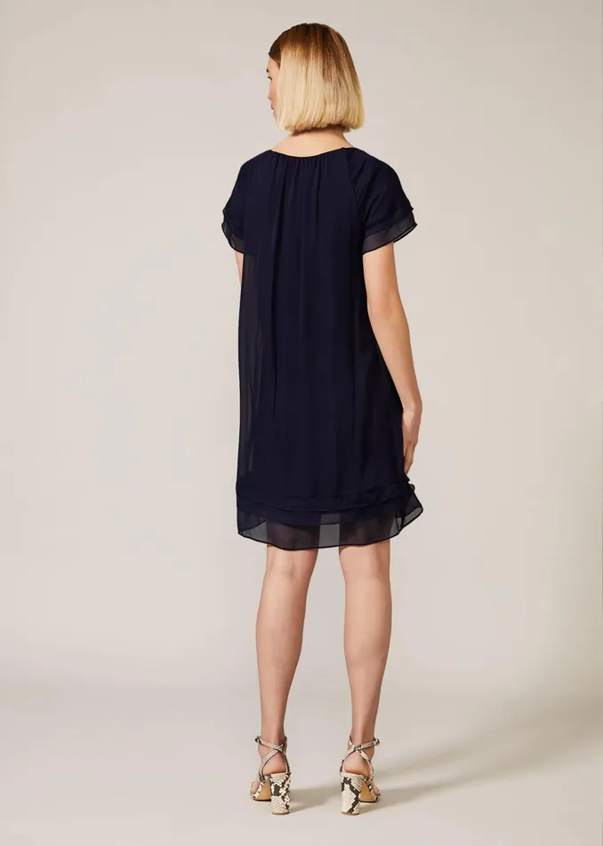 Women Phase Eight Knitwear Freesia Silk Dress Navy