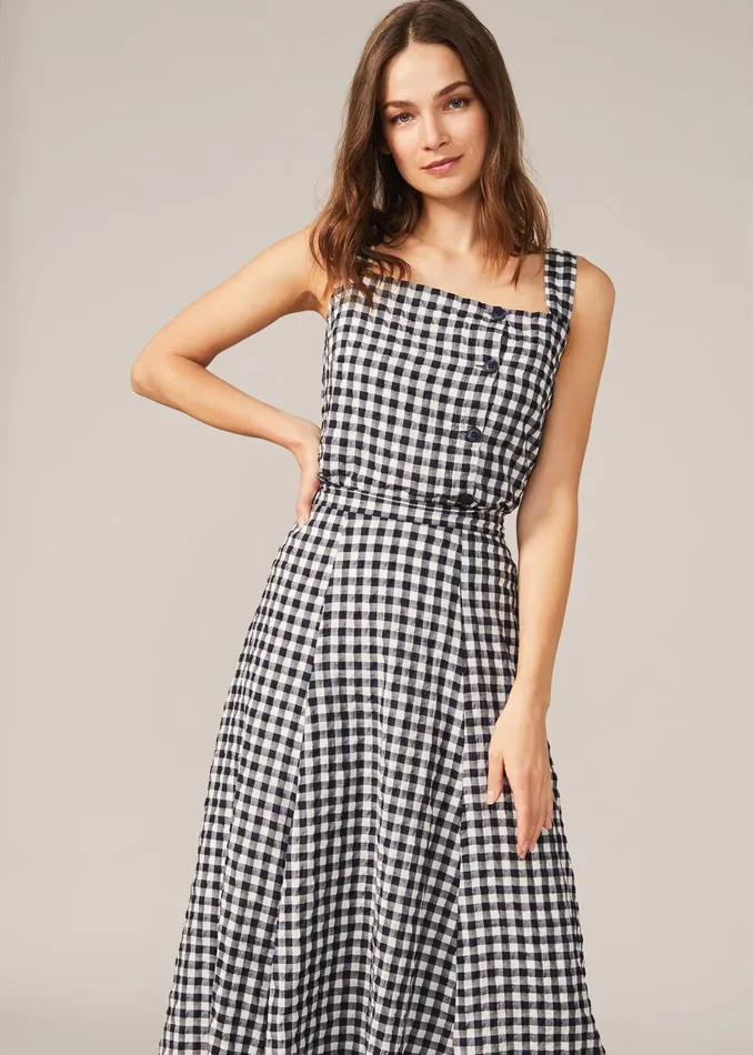 Women Phase Eight Knitwear Gingham Cami Top Navywhite