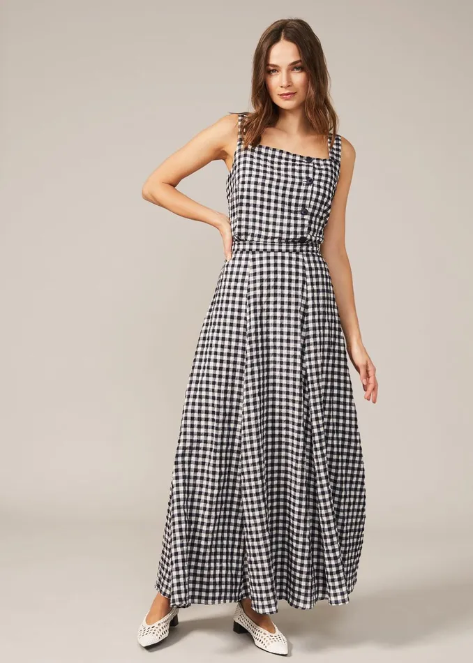 Women Phase Eight Knitwear Gingham Cami Top Navywhite