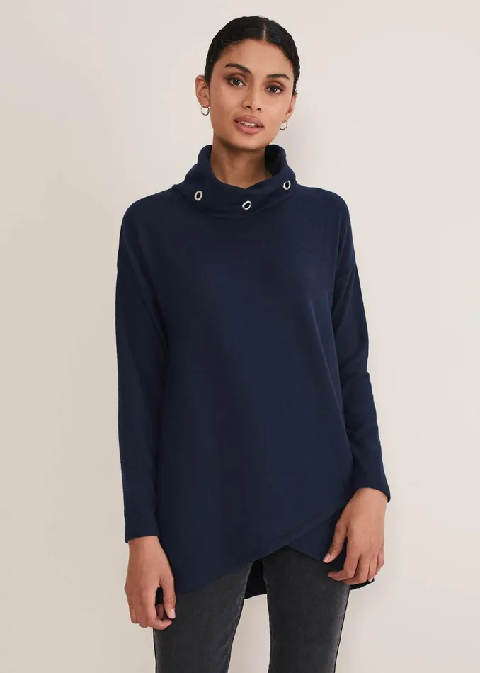 Women Phase Eight Knitwear Gwen Eyelet Jumper Midnight