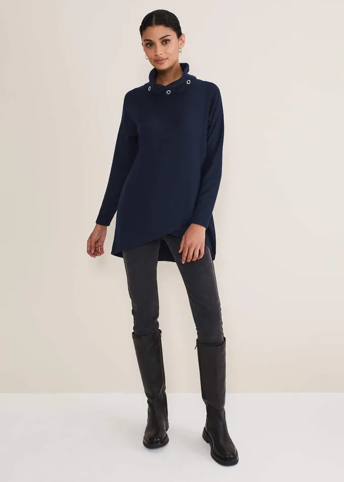 Women Phase Eight Knitwear Gwen Eyelet Jumper Midnight