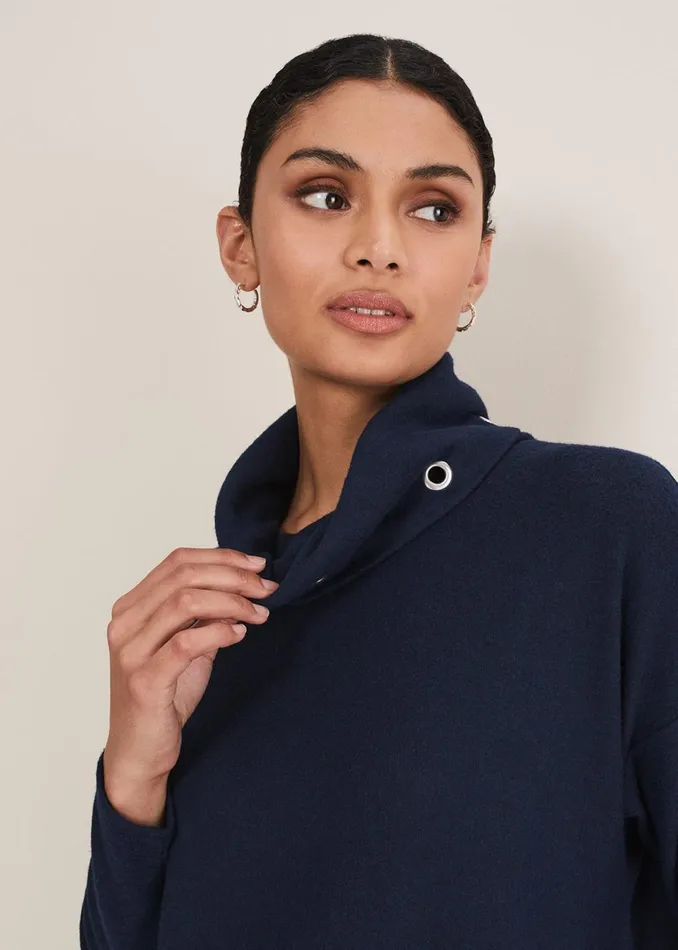 Women Phase Eight Knitwear Gwen Eyelet Jumper Midnight