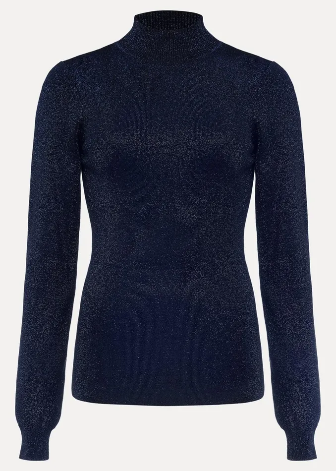 Women Phase Eight Knitwear Gwyneth Lurex Knitted Jumper Midnightblue