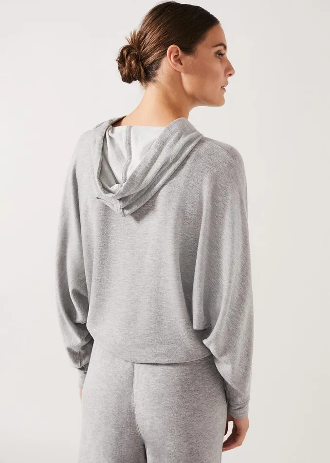 Women Phase Eight Knitwear Hooded Sweat Top Grey Marl