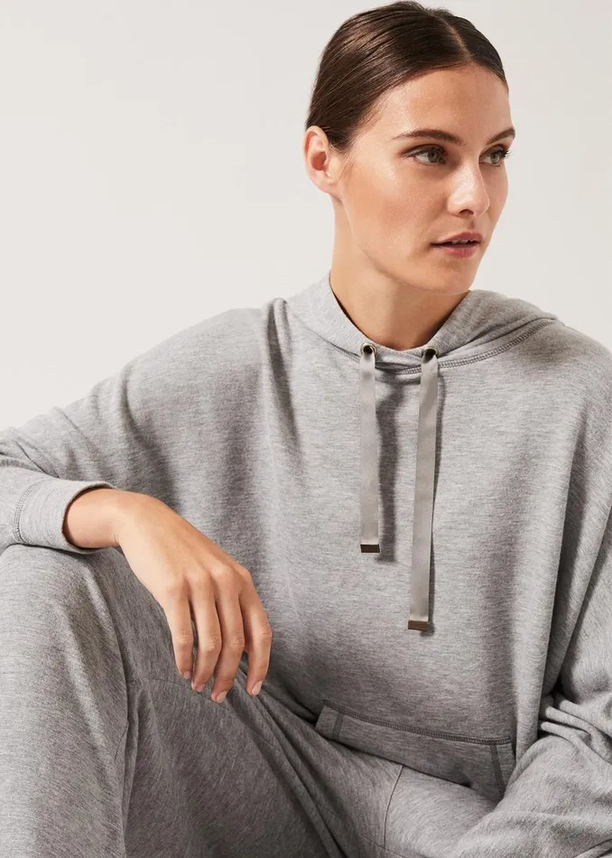Women Phase Eight Knitwear Hooded Sweat Top Grey Marl