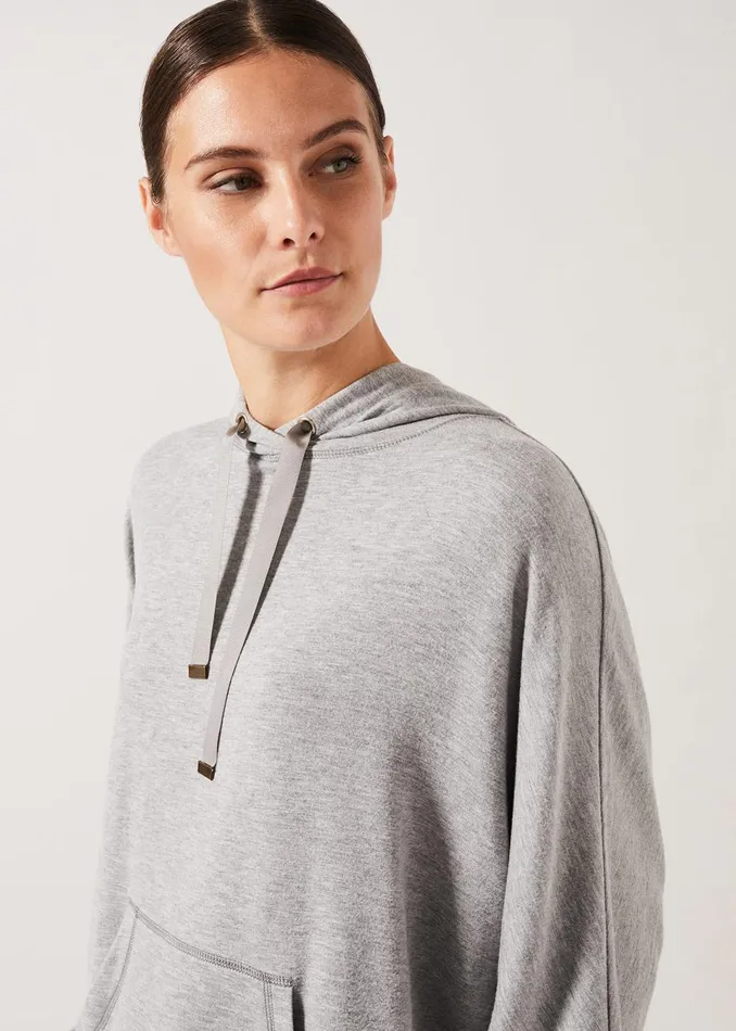 Women Phase Eight Knitwear Hooded Sweat Top Grey Marl
