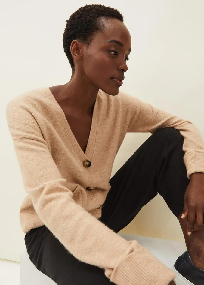 Women Phase Eight Knitwear Immy Cardigan Camel
