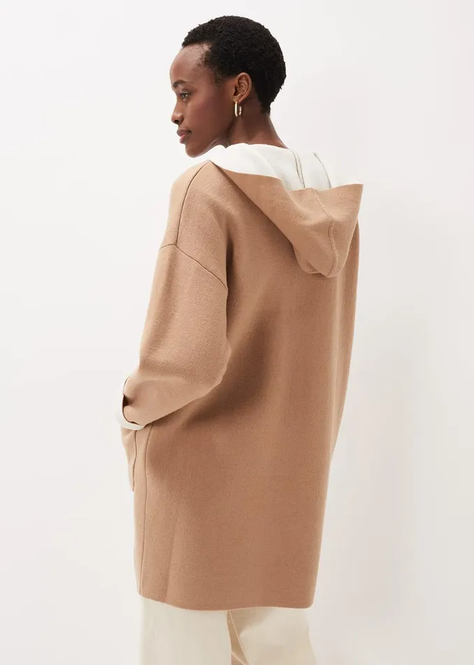 Women Phase Eight Knitwear Jane Double Face Knit Coat Camelivory