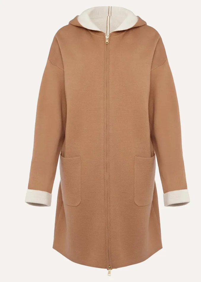 Women Phase Eight Knitwear Jane Double Face Knit Coat Camelivory