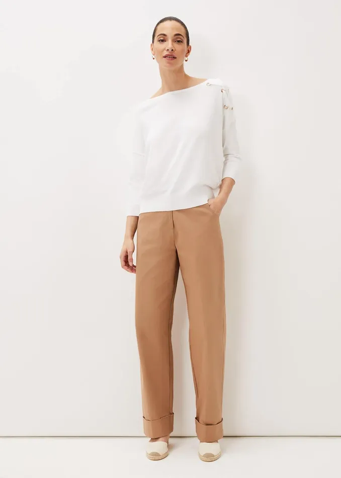 Women Phase Eight Knitwear Janette Eyelet Knit Jumper Ivory