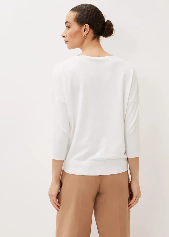 Women Phase Eight Knitwear Janette Eyelet Knit Jumper Ivory