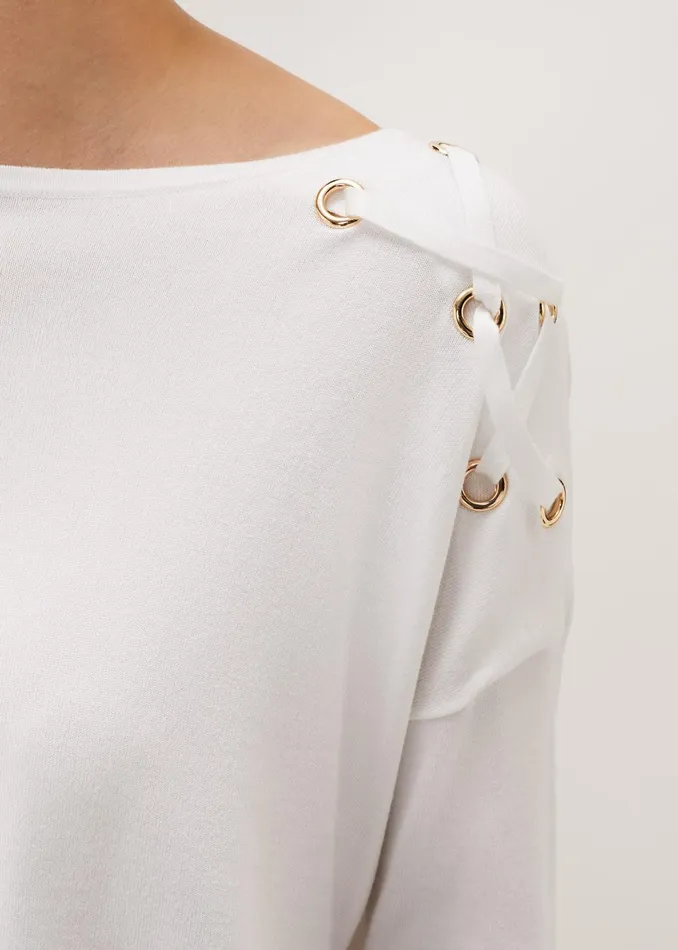 Women Phase Eight Knitwear Janette Eyelet Knit Jumper Ivory