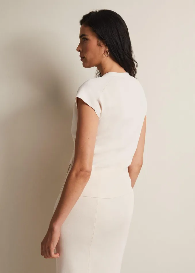 Women Phase Eight Knitwear Jasmina VNeck Top Ivory