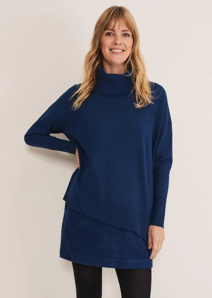 Women Phase Eight Knitwear Katya Cosy Asymmetric Knit Dark Teal