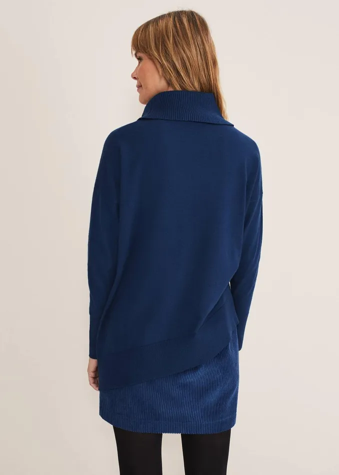 Women Phase Eight Knitwear Katya Cosy Asymmetric Knit Dark Teal