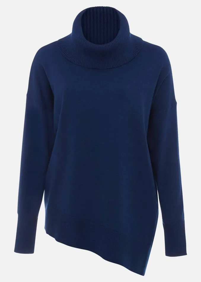 Women Phase Eight Knitwear Katya Cosy Asymmetric Knit Dark Teal