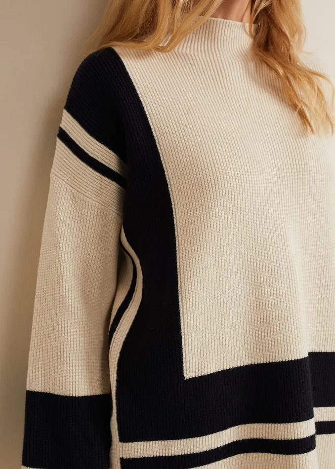 Women Phase Eight Knitwear Kayleigh Chunky Boxy Striped Jumper Stonenavy