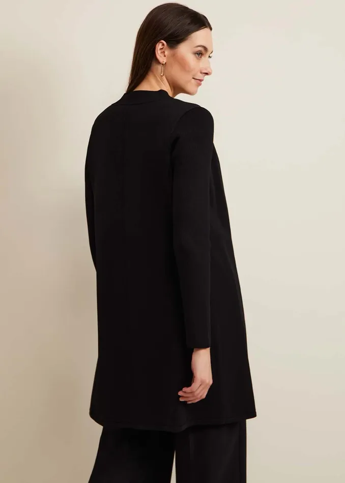 Women Phase Eight Knitwear Lauren Longline Edge To Edge Cardigan Black
