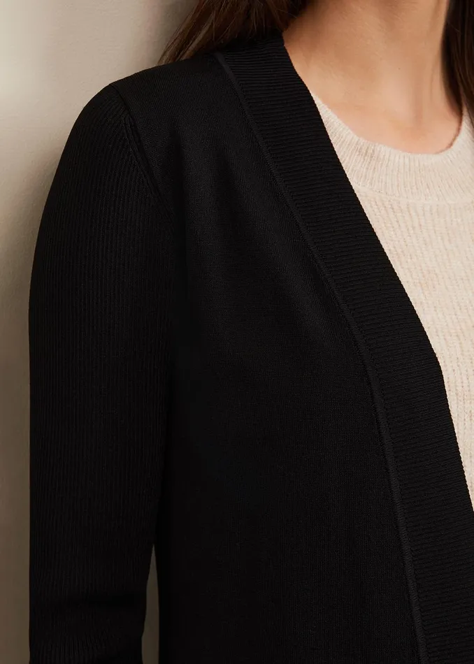 Women Phase Eight Knitwear Lauren Longline Edge To Edge Cardigan Black