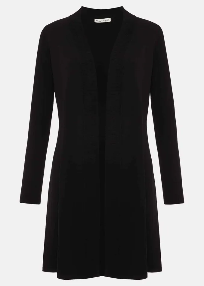 Women Phase Eight Knitwear Lauren Longline Edge To Edge Cardigan Black