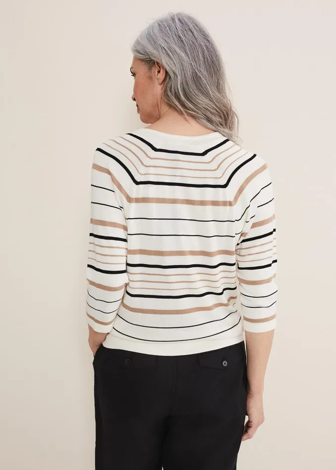 Women Phase Eight Knitwear Leonna Striped Knit Blackneutral