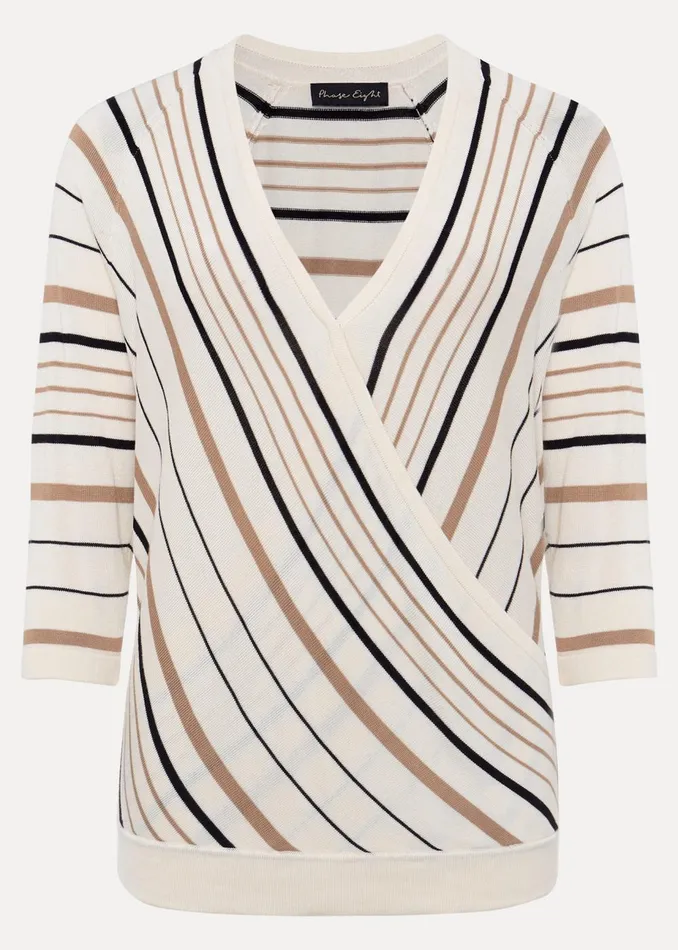 Women Phase Eight Knitwear Leonna Striped Knit Blackneutral