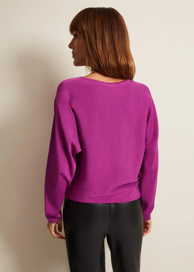 Women Phase Eight Knitwear Letina Slinky Keyhole Knit Jumper Purple