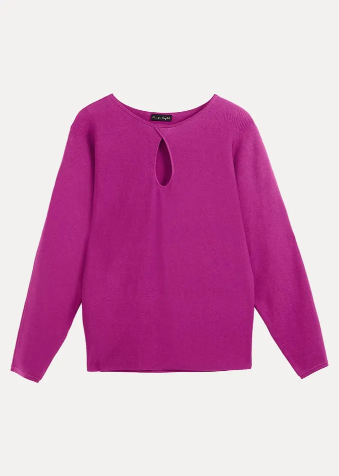 Women Phase Eight Knitwear Letina Slinky Keyhole Knit Jumper Purple