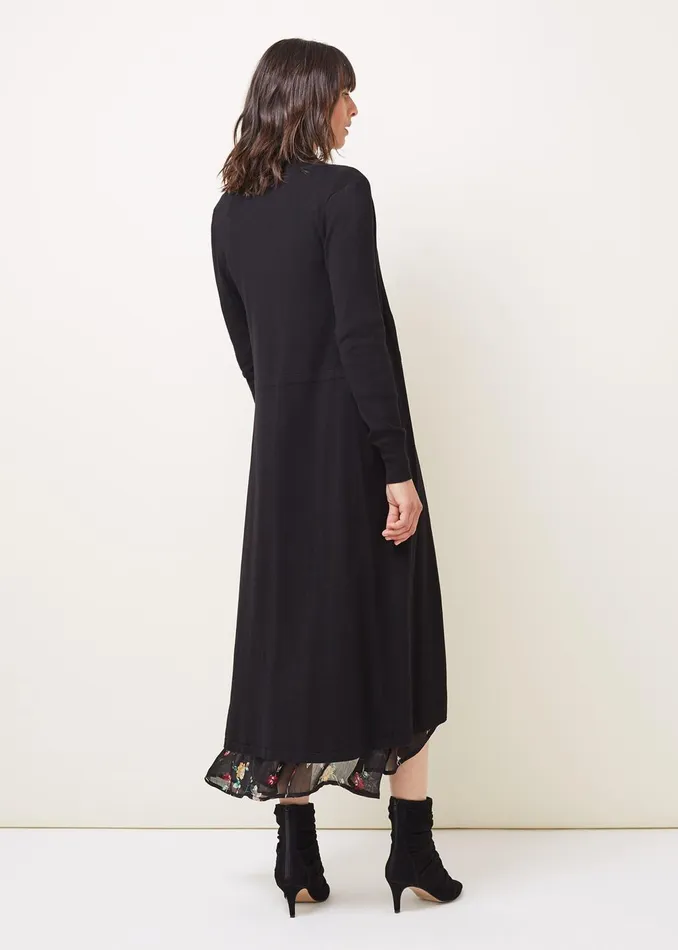 Women Phase Eight Knitwear Lili Fine Knit Maxi Cardigan Black