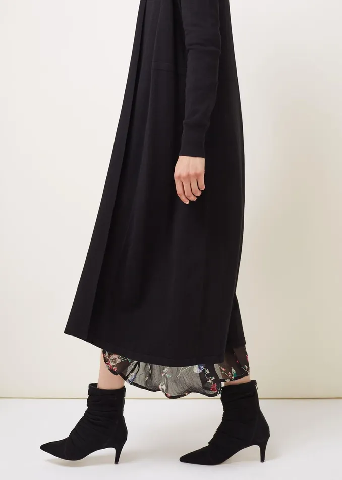 Women Phase Eight Knitwear Lili Fine Knit Maxi Cardigan Black