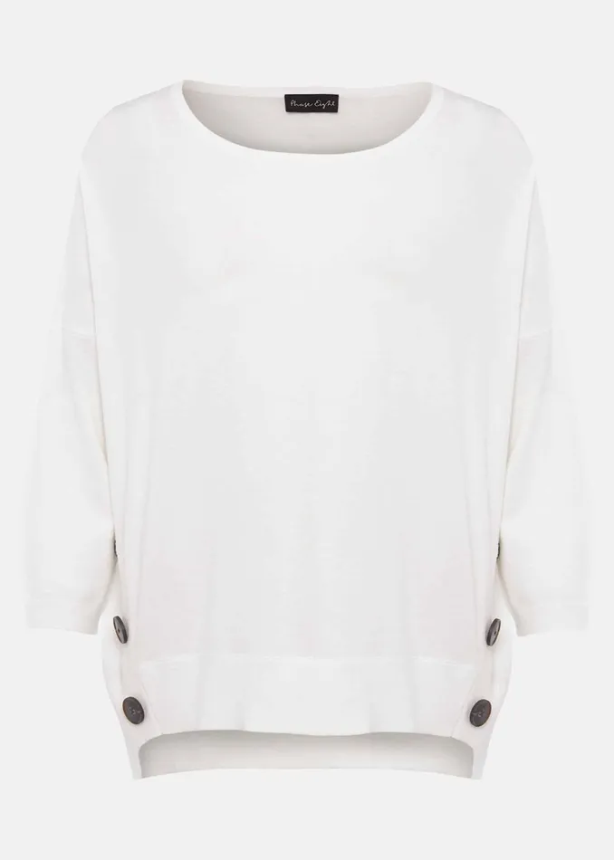 Women Phase Eight Knitwear Linda Button Trim Knit Ivory