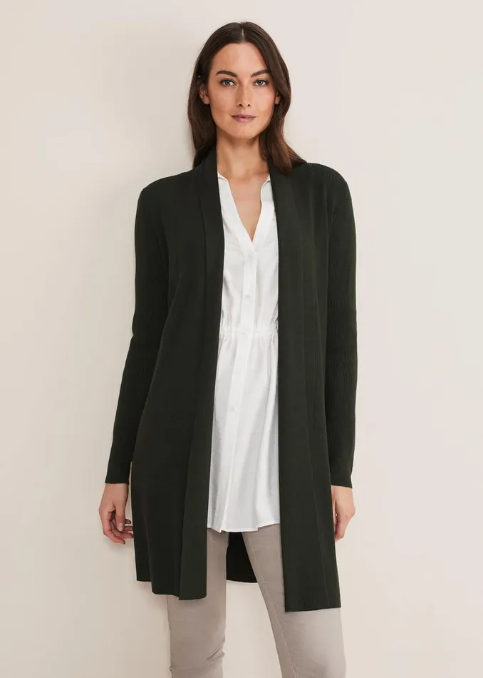 Women Phase Eight Knitwear Louise Ribbed Cardigan Green