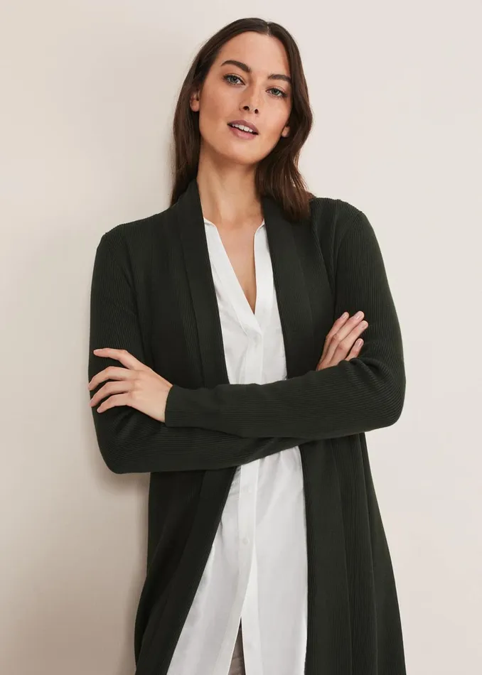 Women Phase Eight Knitwear Louise Ribbed Cardigan Green