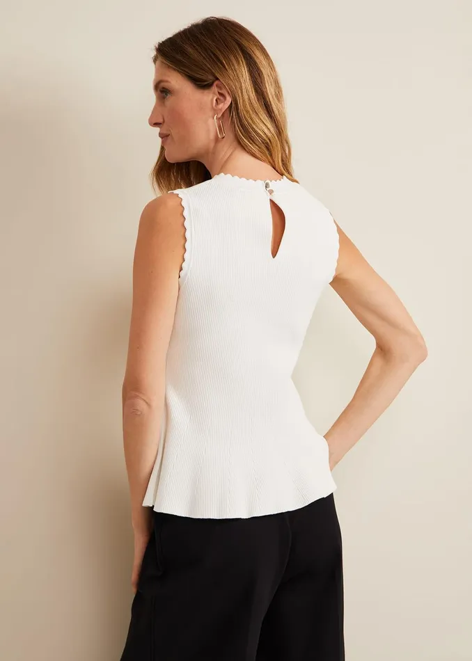 Women Phase Eight Knitwear Maddie Pelum Compact Tank Ivory