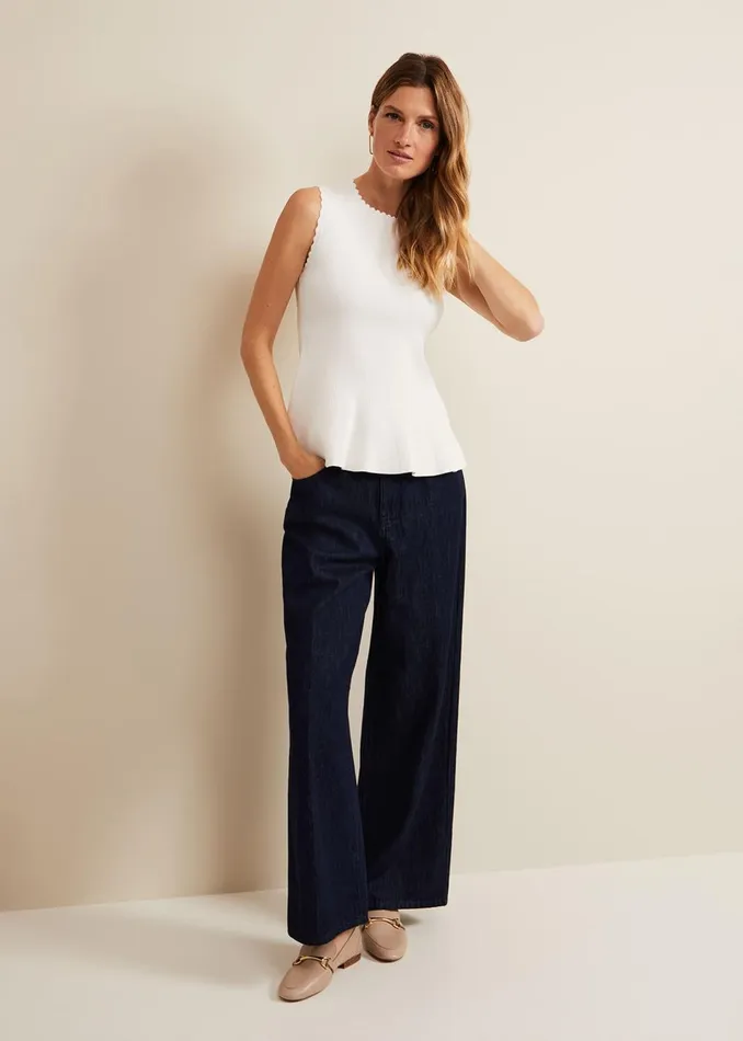 Women Phase Eight Knitwear Maddie Pelum Compact Tank Ivory