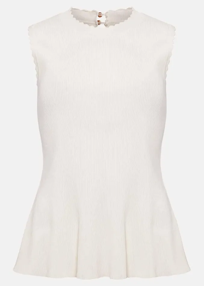 Women Phase Eight Knitwear Maddie Pelum Compact Tank Ivory