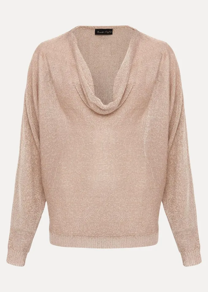 Women Phase Eight Knitwear Malti Metallic Cowl Neck Knit Rose Gold
