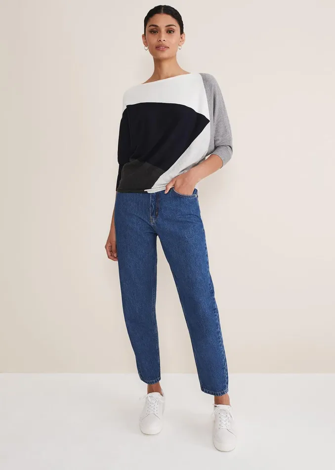 Women Phase Eight Knitwear Marie Colour Block Knit Navymulti