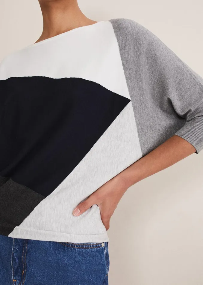 Women Phase Eight Knitwear Marie Colour Block Knit Navymulti