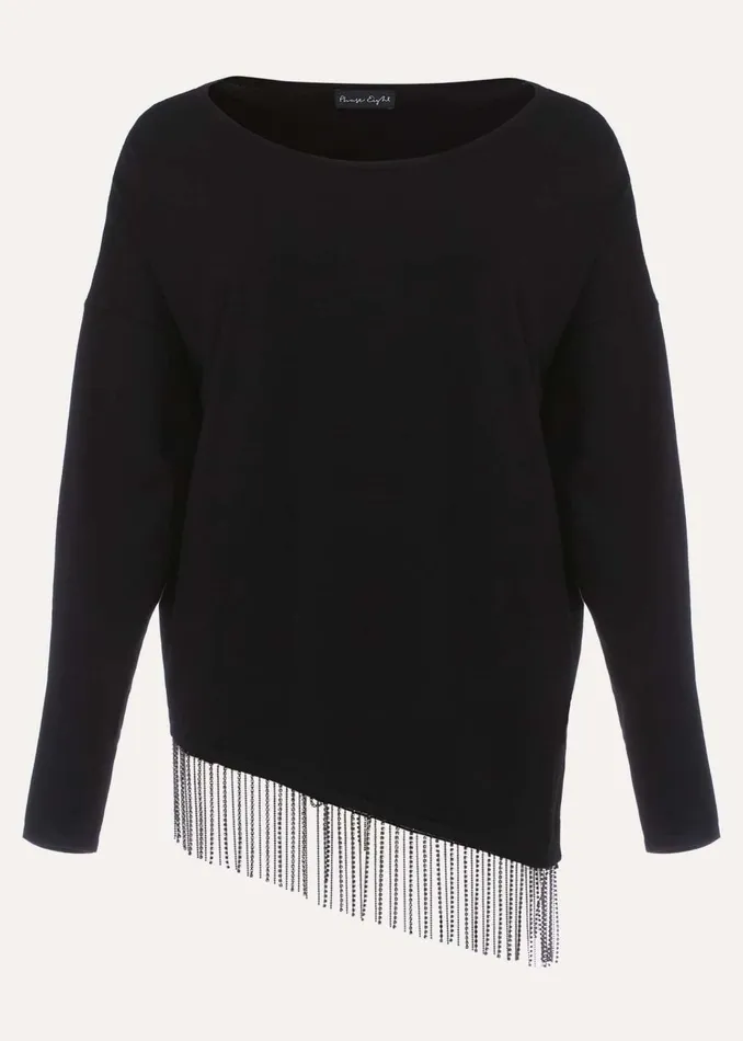 Women Phase Eight Knitwear Mellia Fine Knit Diamante Top Black