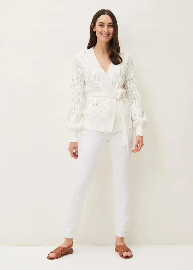 Women Phase Eight Knitwear Monica Wrap Cardigan White
