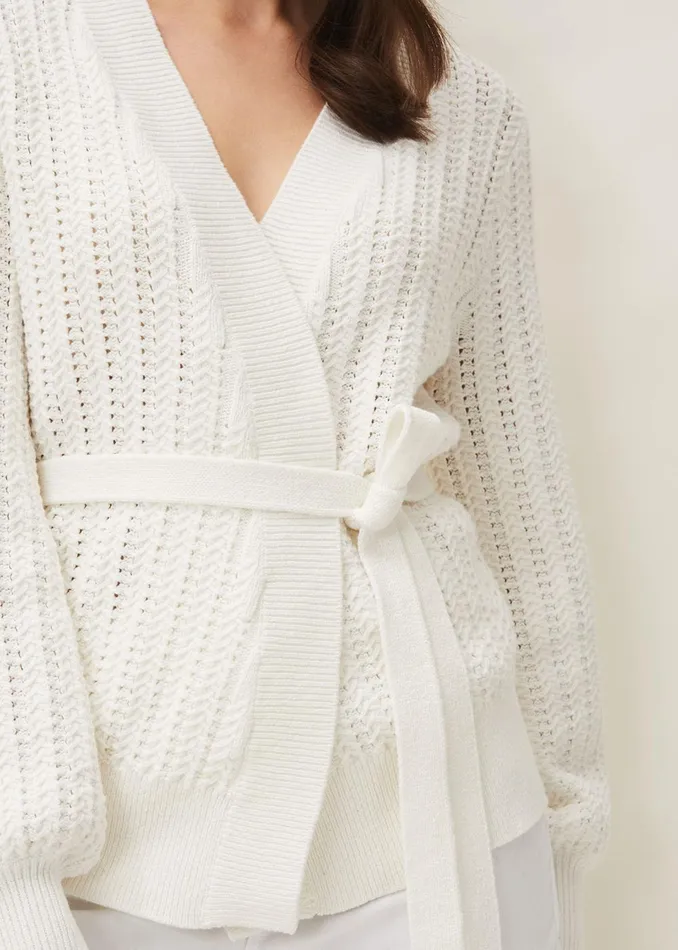 Women Phase Eight Knitwear Monica Wrap Cardigan White