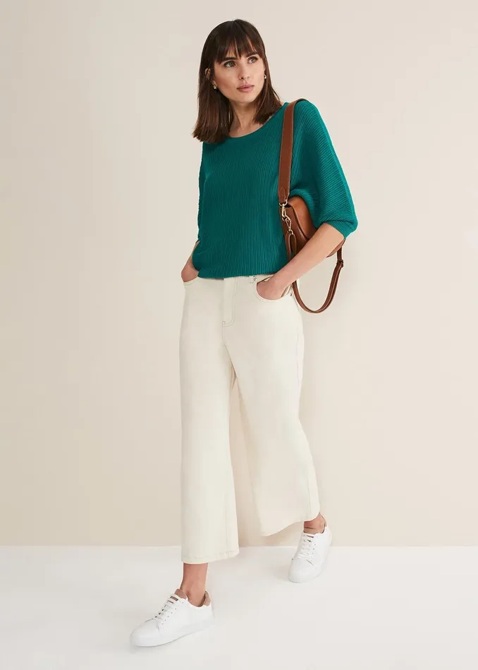Women Phase Eight Knitwear Naya Textured Corded Knit Teal