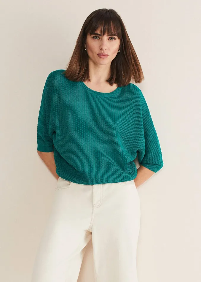 Women Phase Eight Knitwear Naya Textured Corded Knit Teal