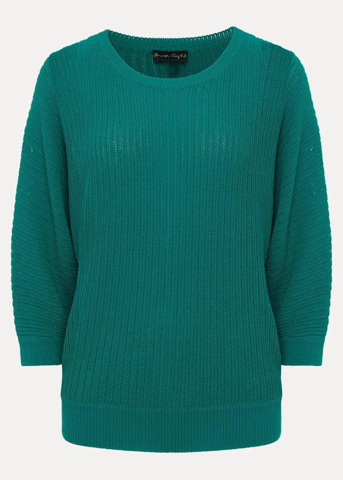 Women Phase Eight Knitwear Naya Textured Corded Knit Teal