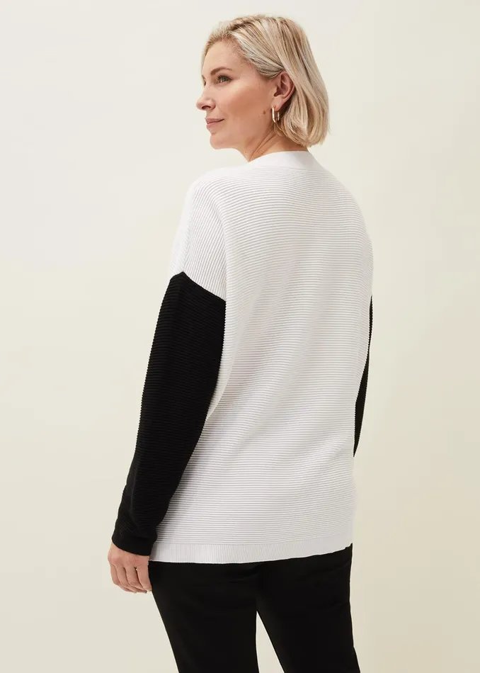 Women Phase Eight Knitwear Nelle Colourblock Jumper Creamblack