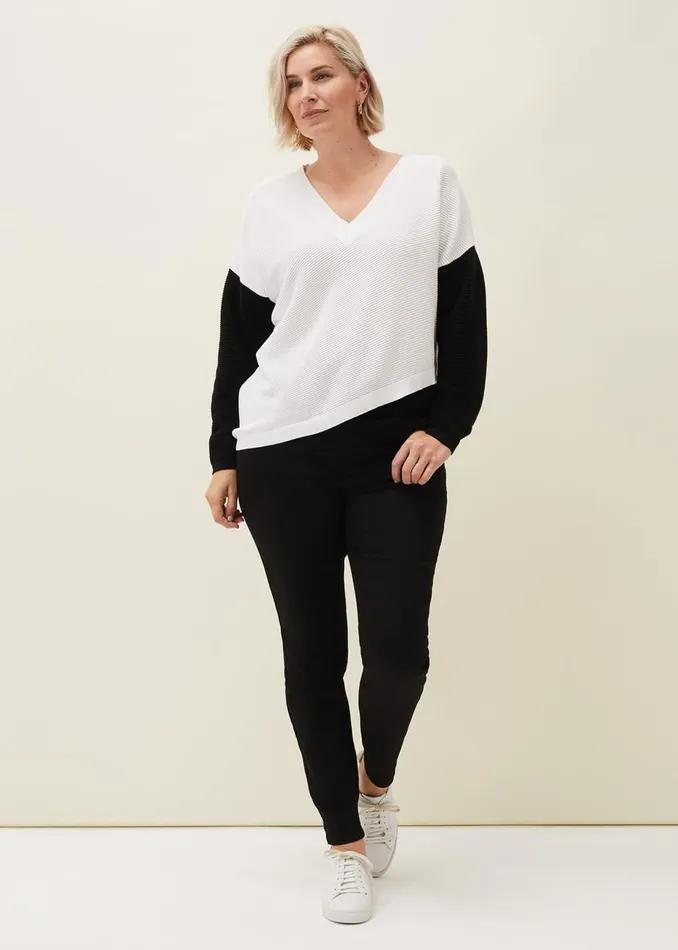 Women Phase Eight Knitwear Nelle Colourblock Jumper Creamblack