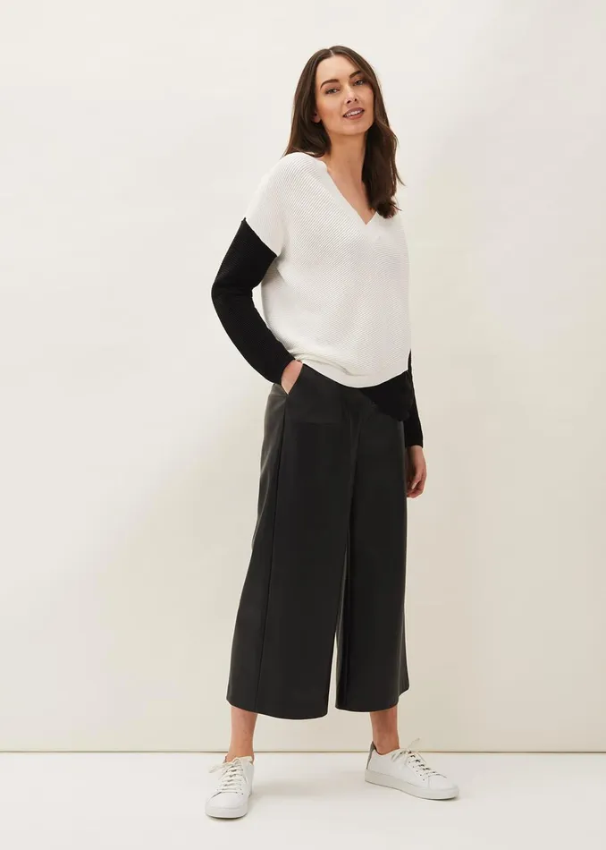 Women Phase Eight Knitwear Nelle Colourblock Jumper Creamblack